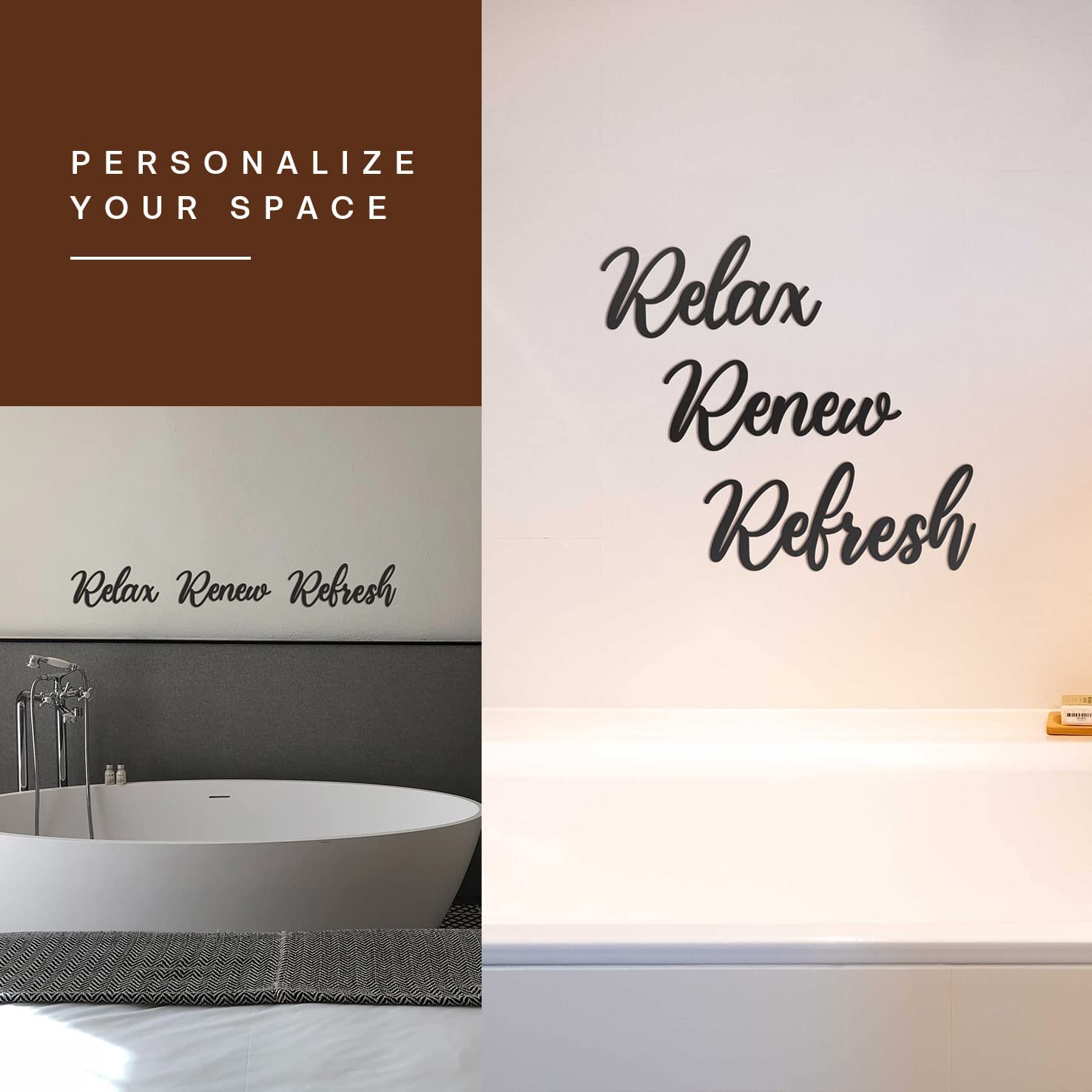 Relax Renew Refresh Sign Metal Wall Decor - 20