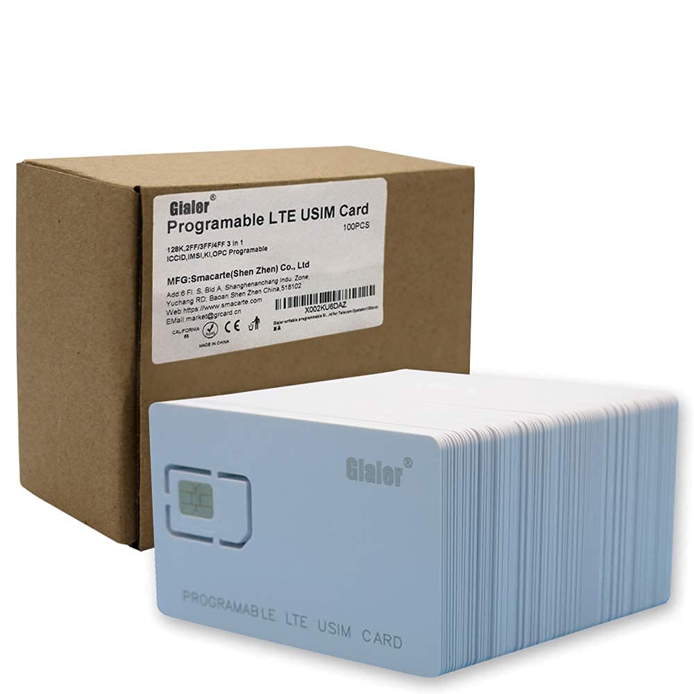 Gialer 250PCS Writable Programmable LTE SIM Card 2FF/3FF/4FF With Cust