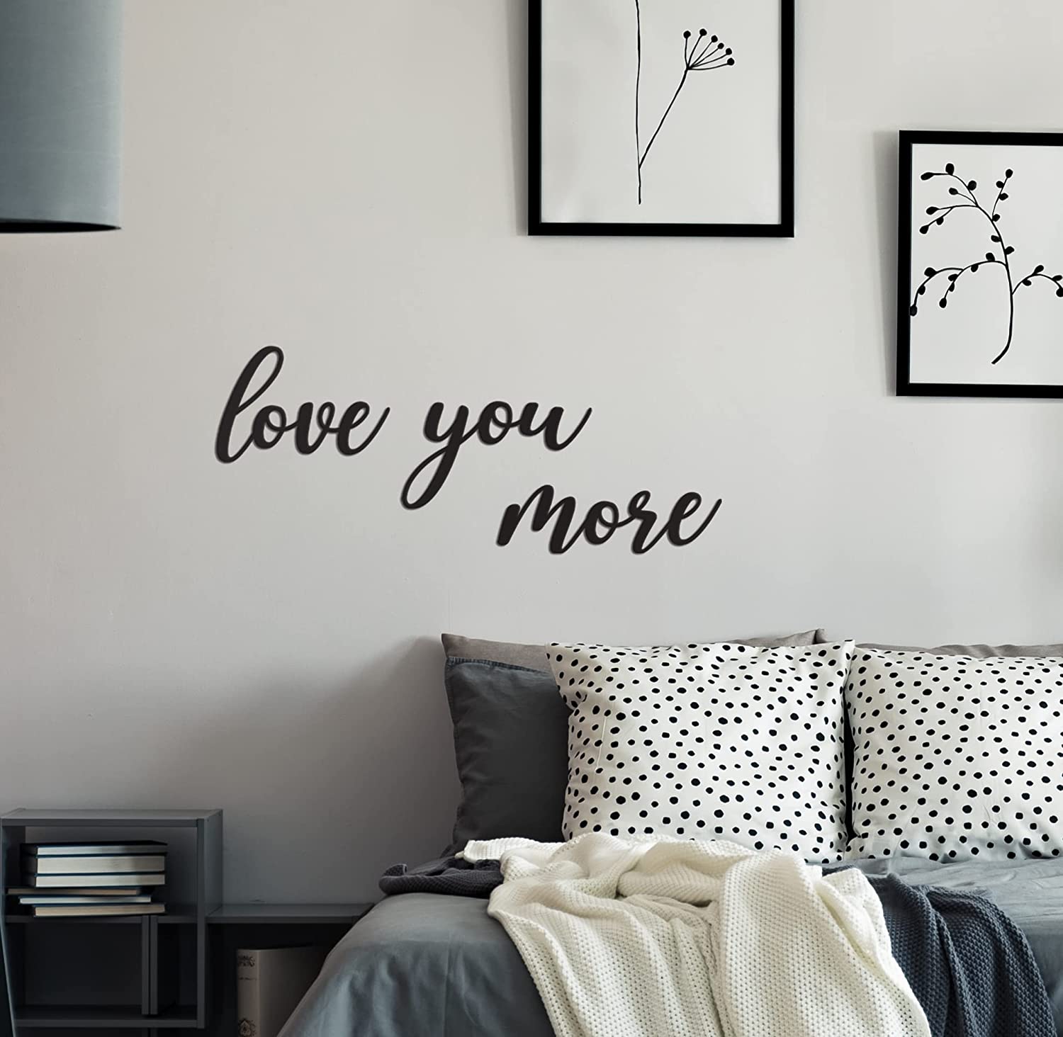 Love You More Sign Metal Wall Decor - 25"X21" Black Modern Beautiful I Love You More Sign for Hanging Any Room Love You More Love You Most Wall Art Love You More Decorations