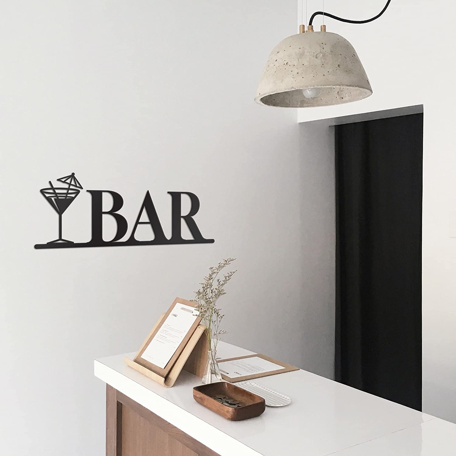 Home Bar Signs Metal Bar Wall Decor - 18"x7" Black Bar Letters Modern Fashion Bar Decorations For The Home Bar Set Bar Decor For Home Bar Decor