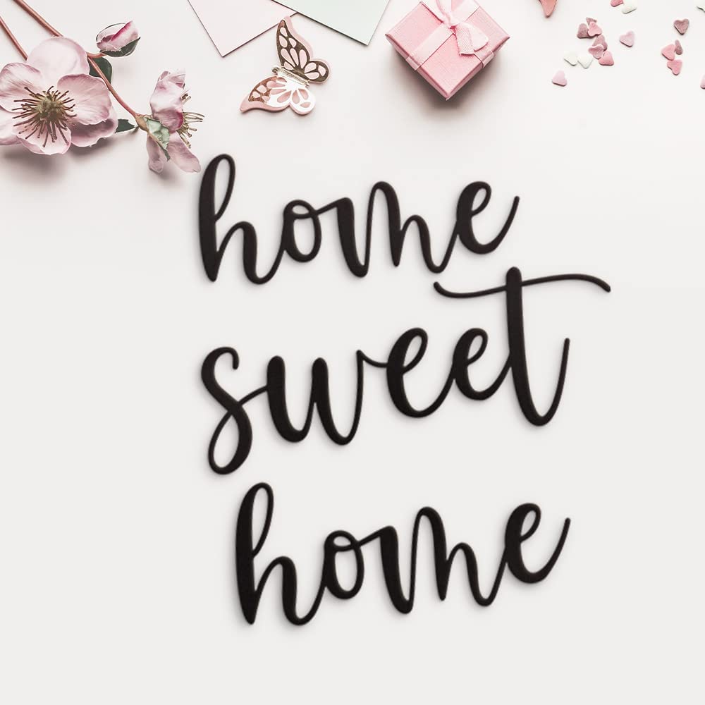 Home Sweet Home Metal Wall Decor - 18"X16" Black Modern Clearance Home Sweet Home Metal farmhouse home sign For Hanging Room Shelf Décor