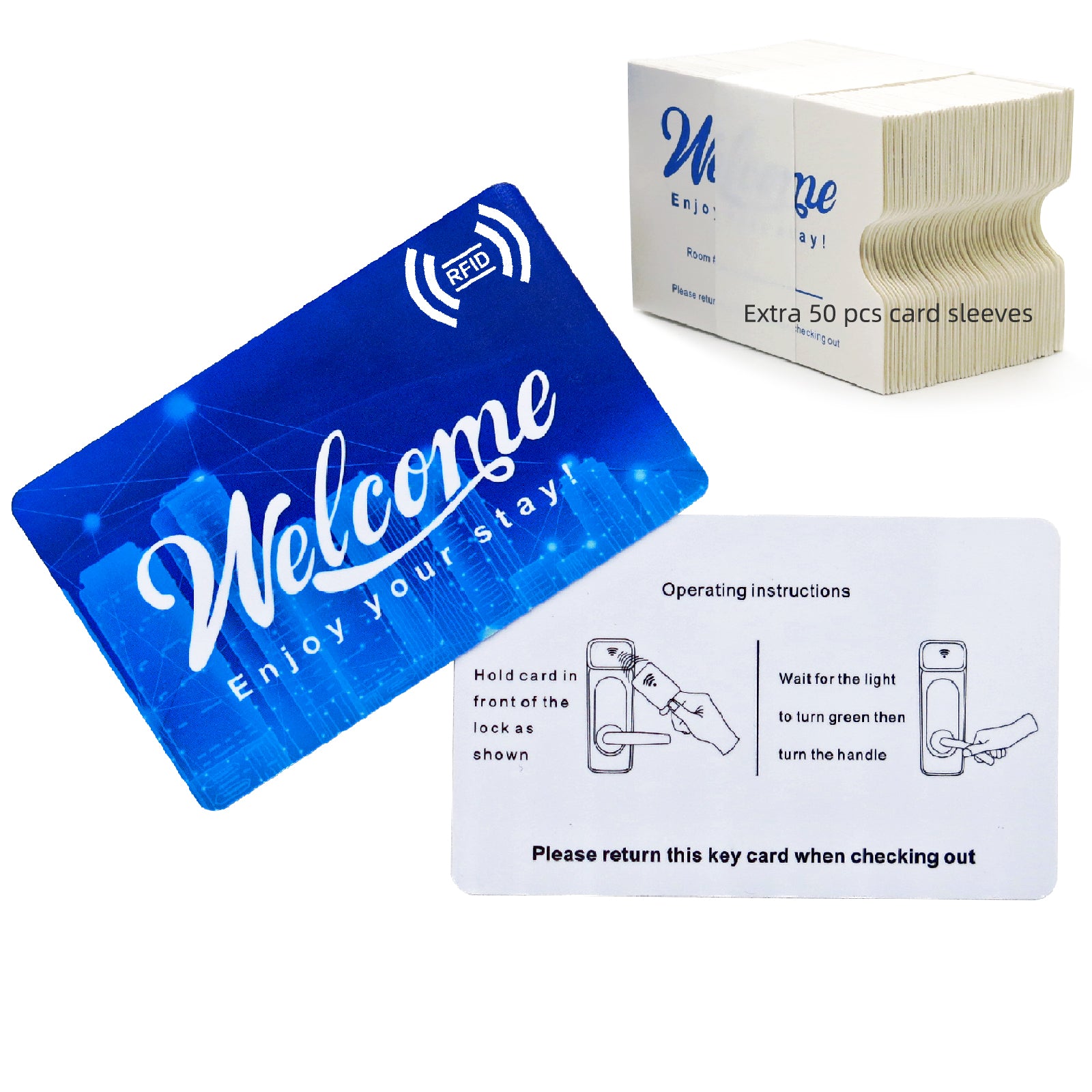 Gialer RFID Hotel Key Card, RFID Motel Key Card with Envelopes Sleeve Gialer RFID Hotel Key Card, RFID Motel Key Card with Envelopes Sleeve