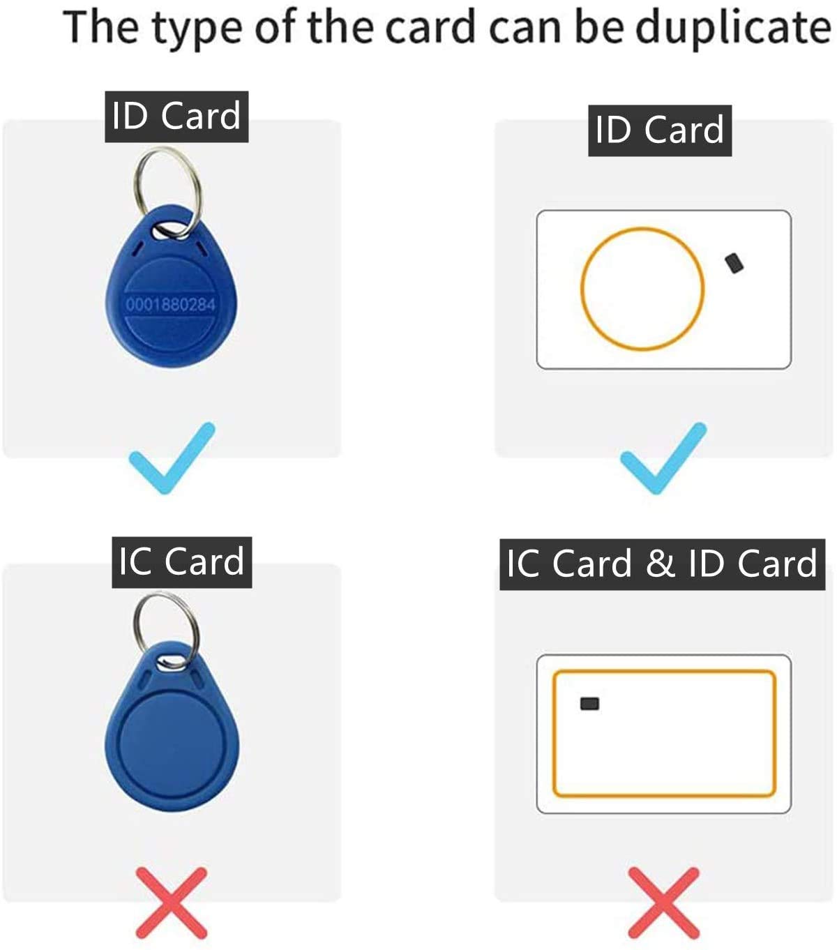 RFID 125KHz Card Reader Writer RFID Card Copier Duplicator Clone for D