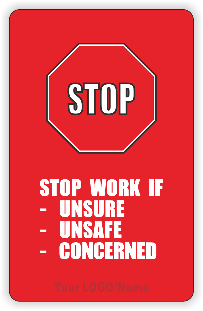 100pcs Customizable Stop Work Authority Cards
