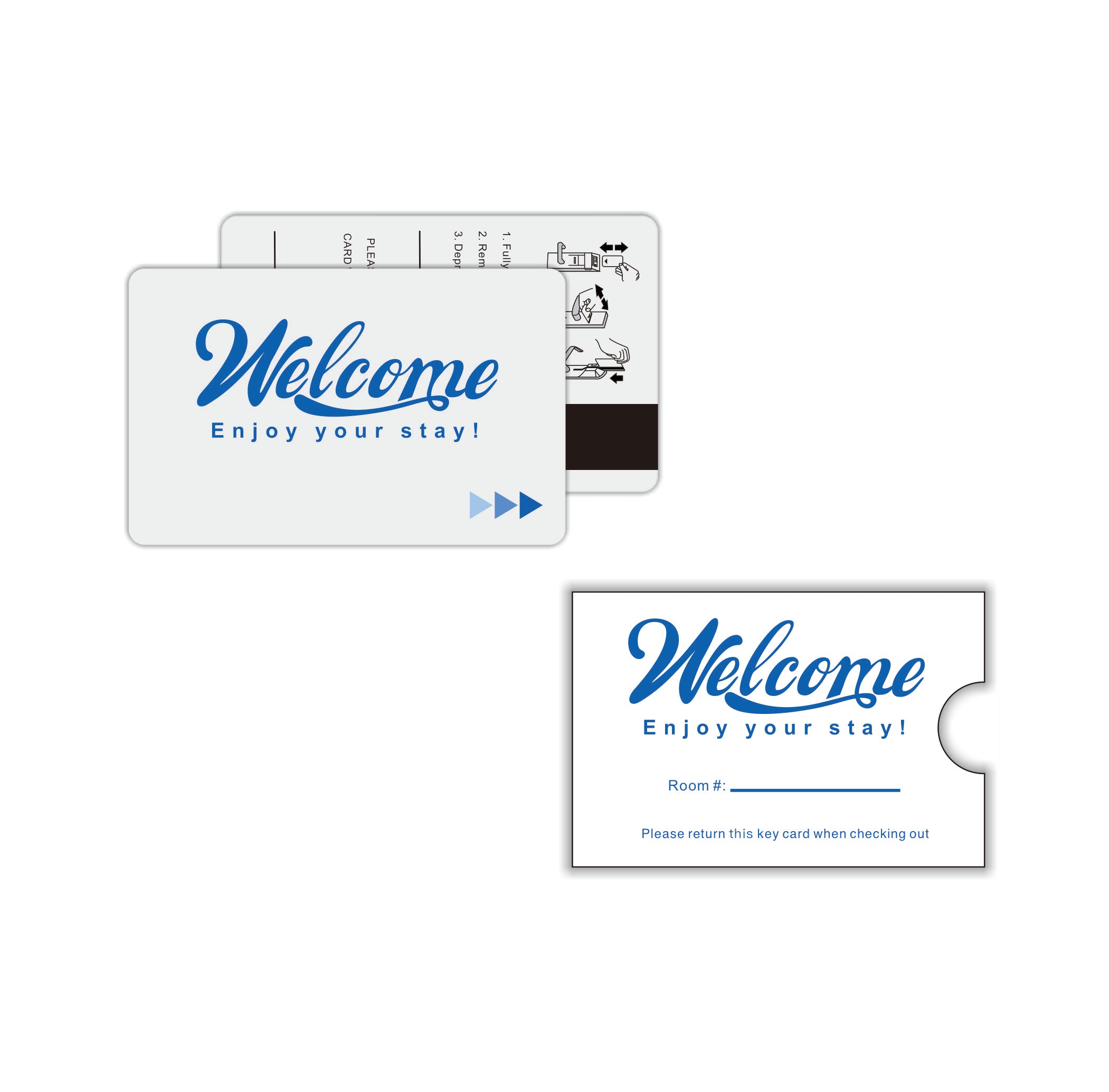 Hotel & Motel Popular WELCOME Magnetic Stripe Key Cards -250-500pcs per case