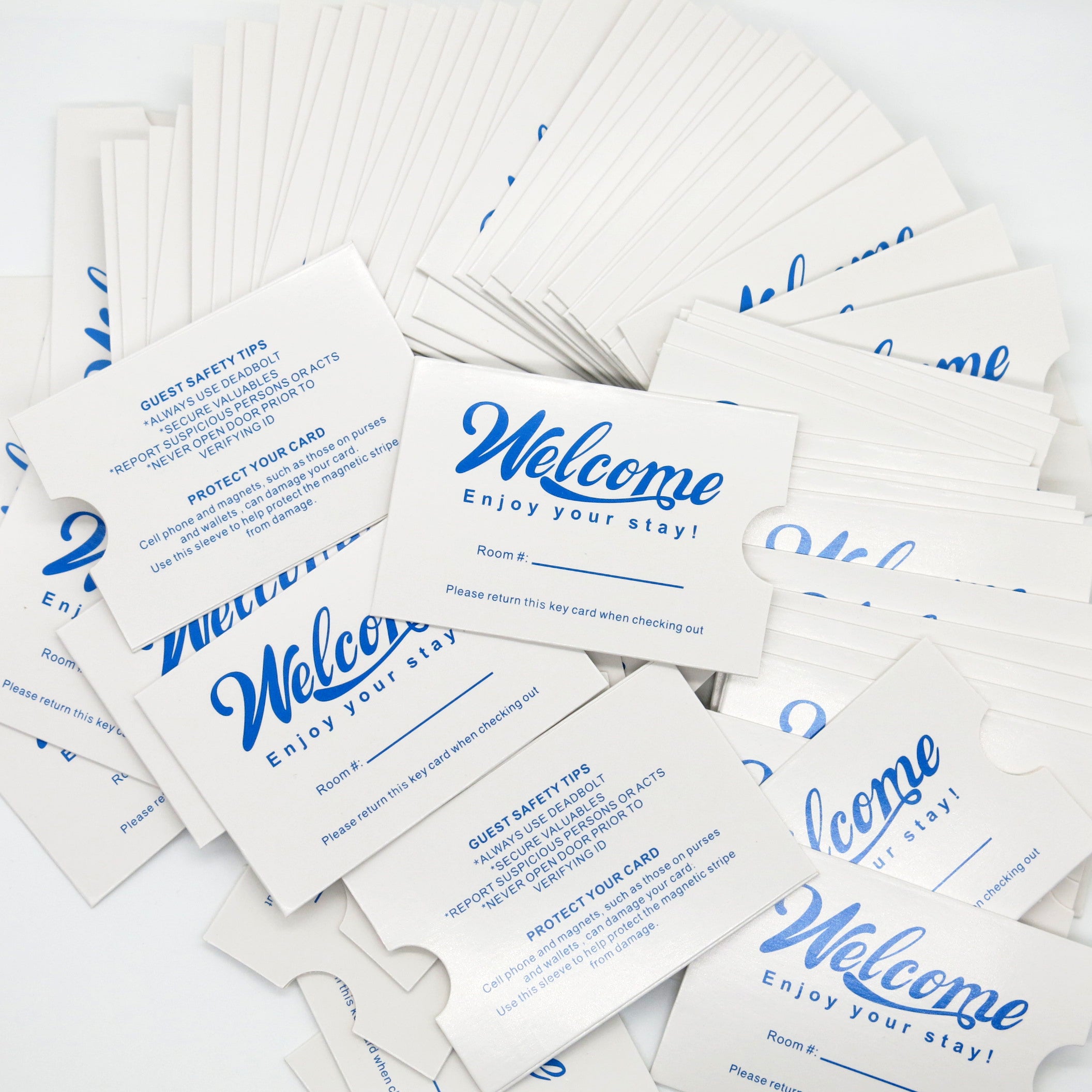 Cashier Depot hotel Keycard Envelope/Sleeve" Welcome Enjoy your stay!" 2-3/8" x 3-1/2" 250-1000 Count