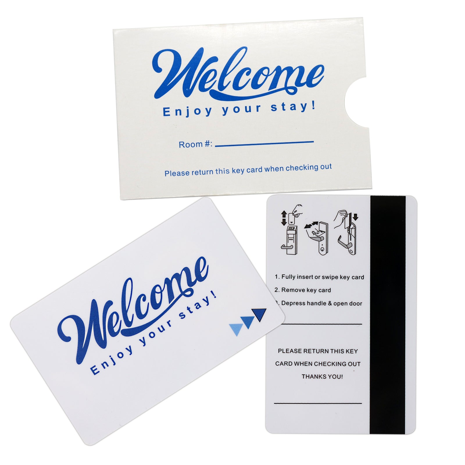 Cashier Depot hotel Keycard Envelope/Sleeve" Welcome Enjoy your stay!" 2-3/8" x 3-1/2" 250-1000 Count
