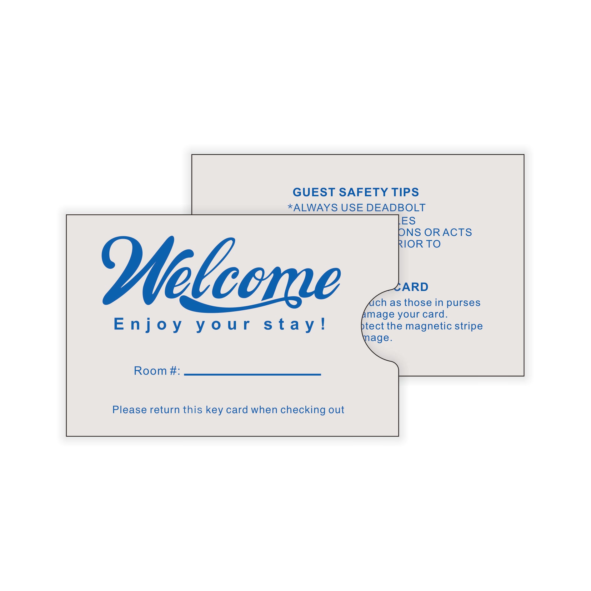 Cashier Depot hotel Keycard Envelope/Sleeve" Welcome Enjoy your stay!" 2-3/8" x 3-1/2" 250-1000 Count